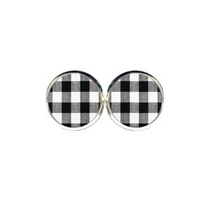 White Buffalo Plaid Earrings